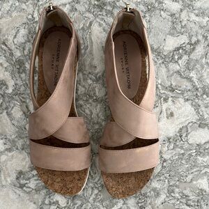 Adrienne Vittadini Sport Blush Sandals with Asymmetrical Strap